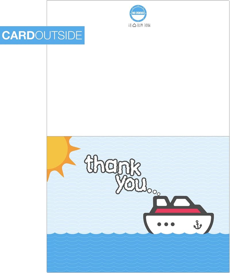 Elegant Appreciation Cards for Cruise Staff - 6 Pack