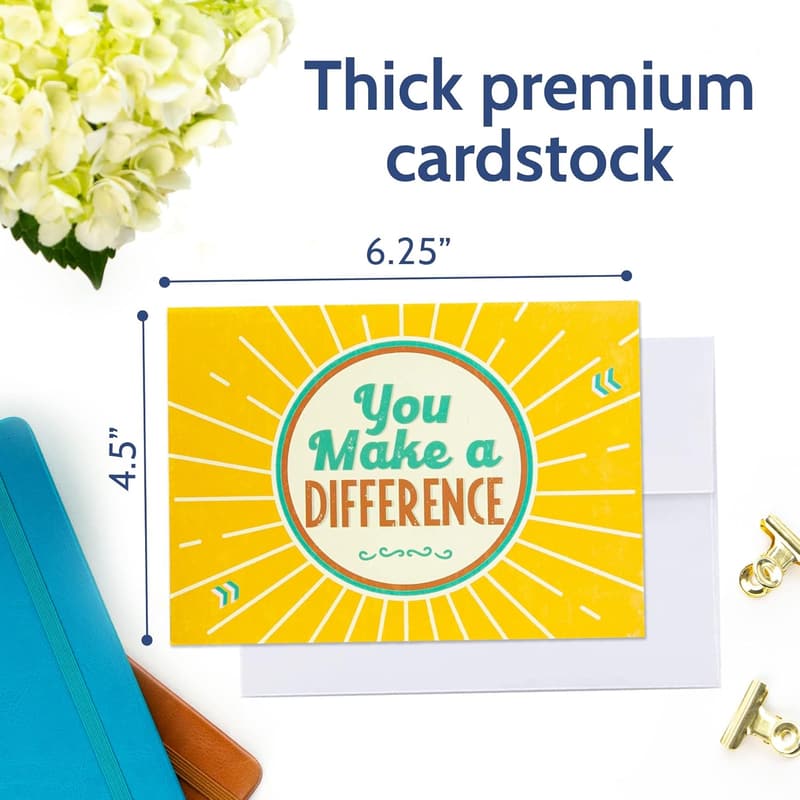 Teacher Appreciation Cards - Boxed Set of 24 Gratitude Cards