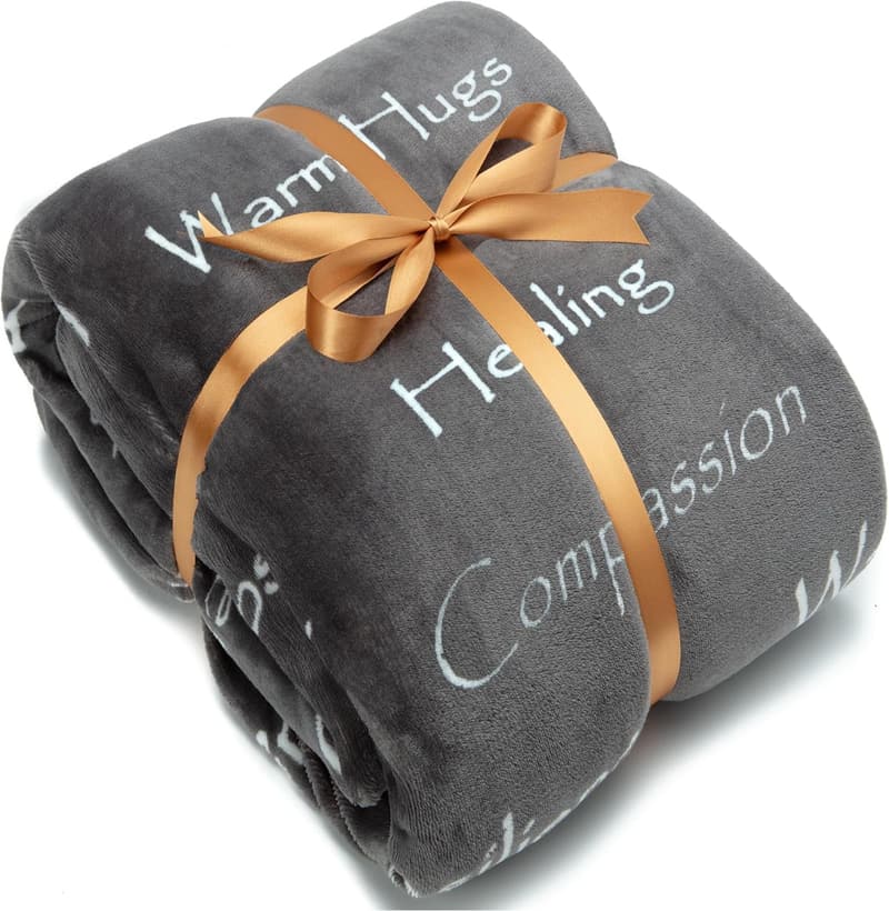 Sympathy Gift Throw Blanket - Warm Hugs for Comfort (60x70 in)