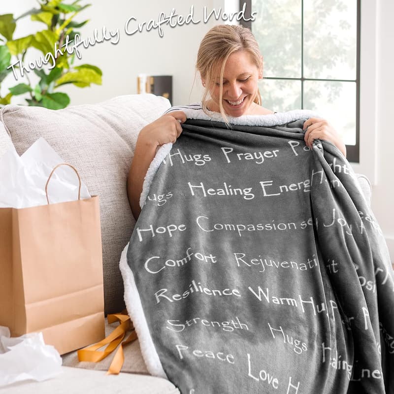 Sympathy Gift Throw Blanket - Warm Hugs for Comfort (60x70 in)