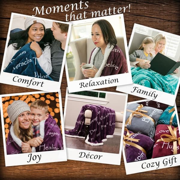 Sympathy Gift Throw Blanket - Warm Hugs for Comfort (60x70 in)
