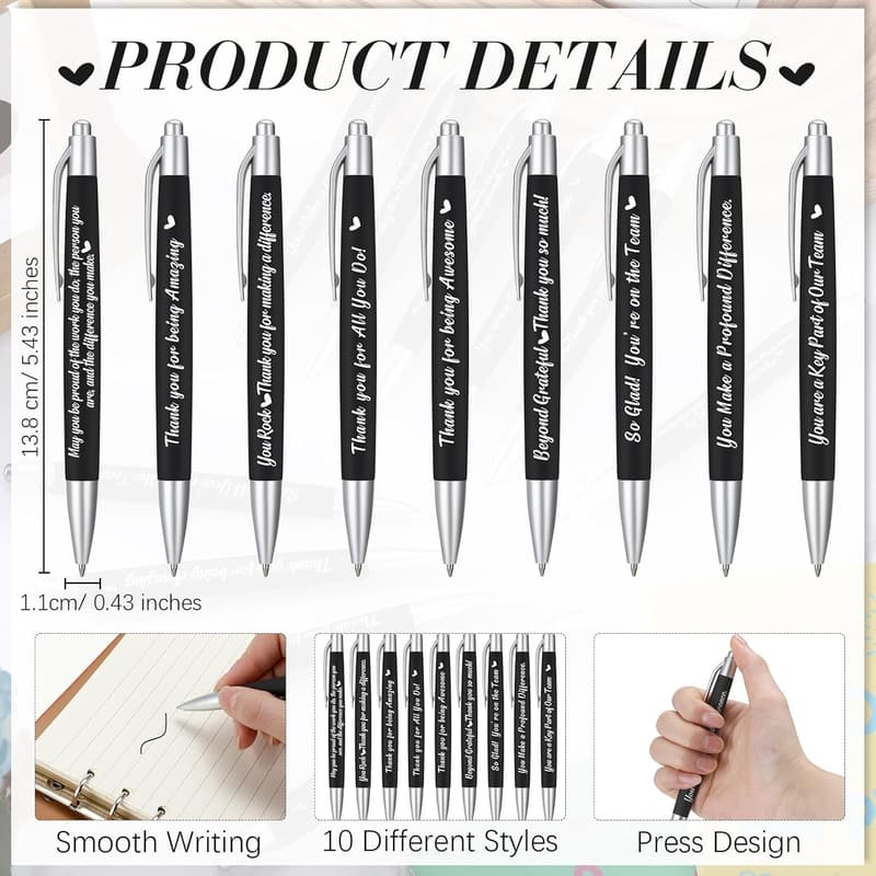 Employee Appreciation Motivational Pens - 100 Pcs Set