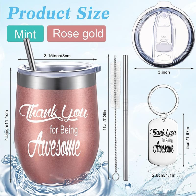 Employee Appreciation Stainless Steel Wine Tumblers - 32 Pcs