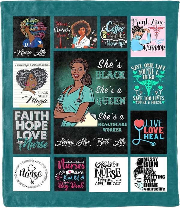 Birthday Blanket for Black Nurses - Super Soft & Warm