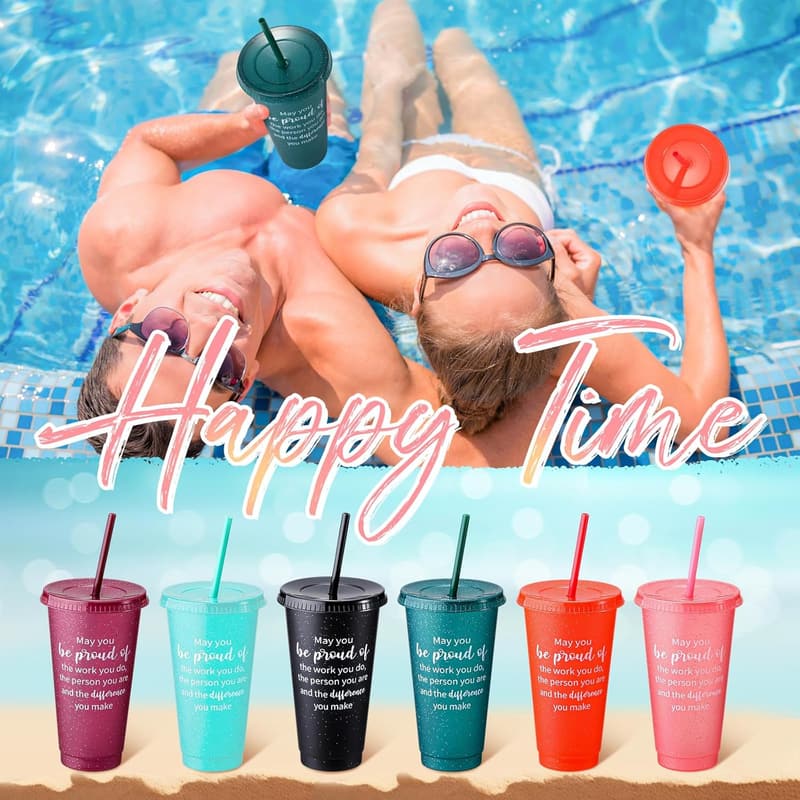Employee Appreciation Tumblers - 36 Pcs Colorful 24 oz Cups