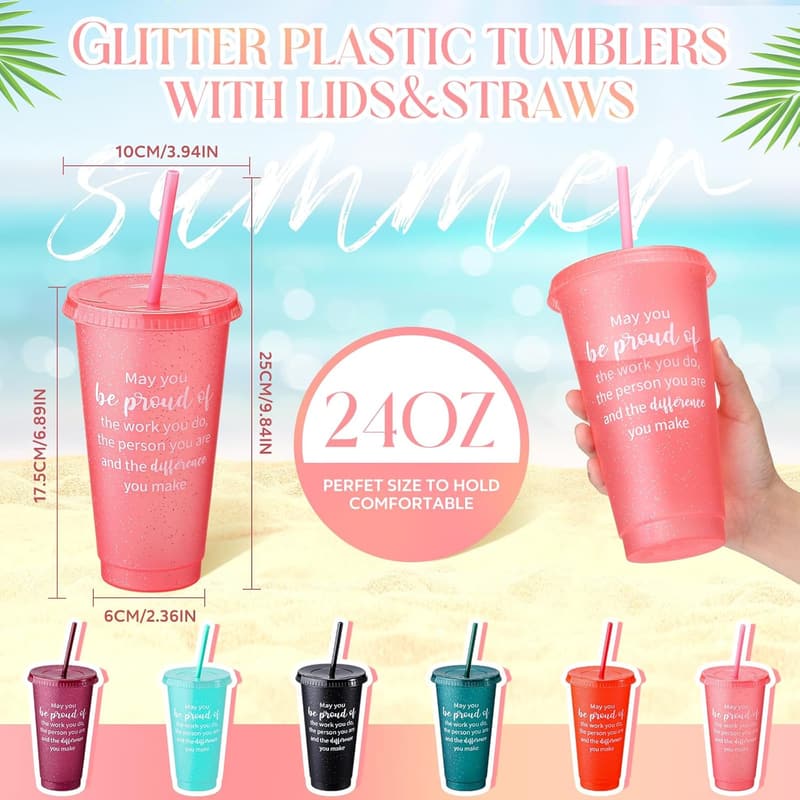 Employee Appreciation Tumblers - 36 Pcs Colorful 24 oz Cups