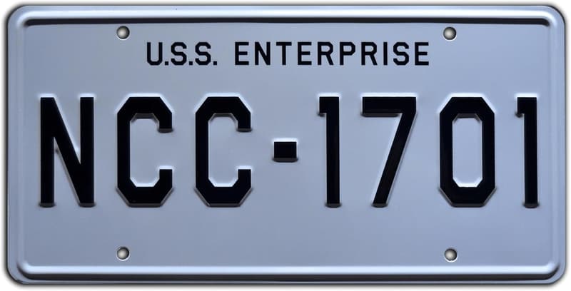 USS Enterprise NCC-1701 Metal Stamped License Plate
