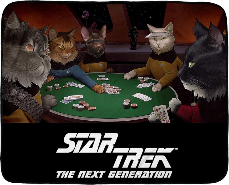 Star Trek TNG Cat Characters Plush Throw Blanket 60