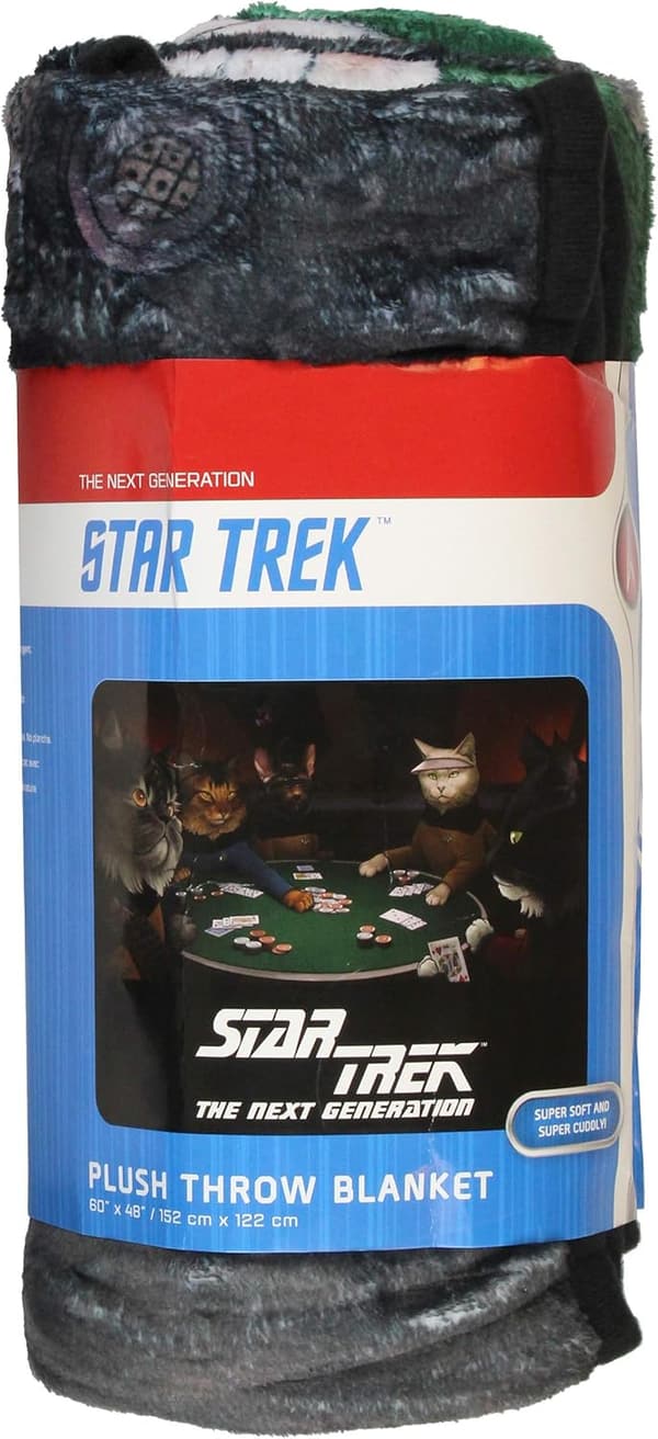 Star Trek TNG Cat Characters Plush Throw Blanket 60