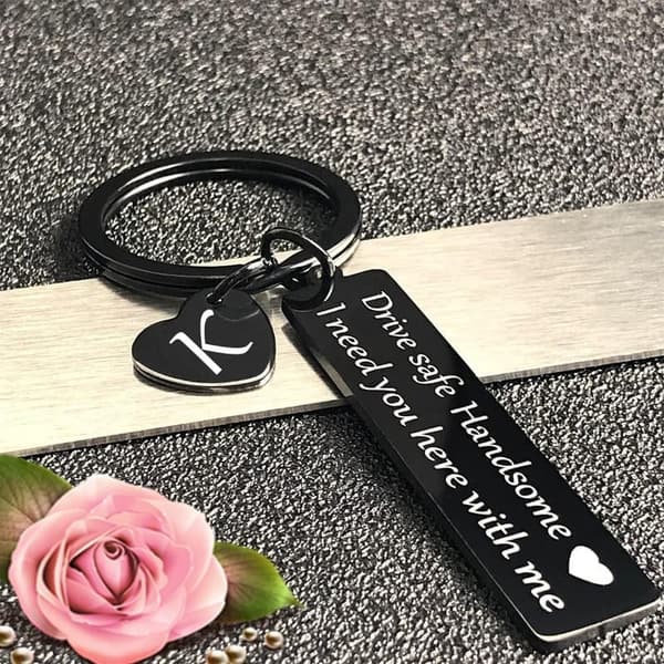 Drive Safe Keychain for Him | Men's Anniversary Gift
