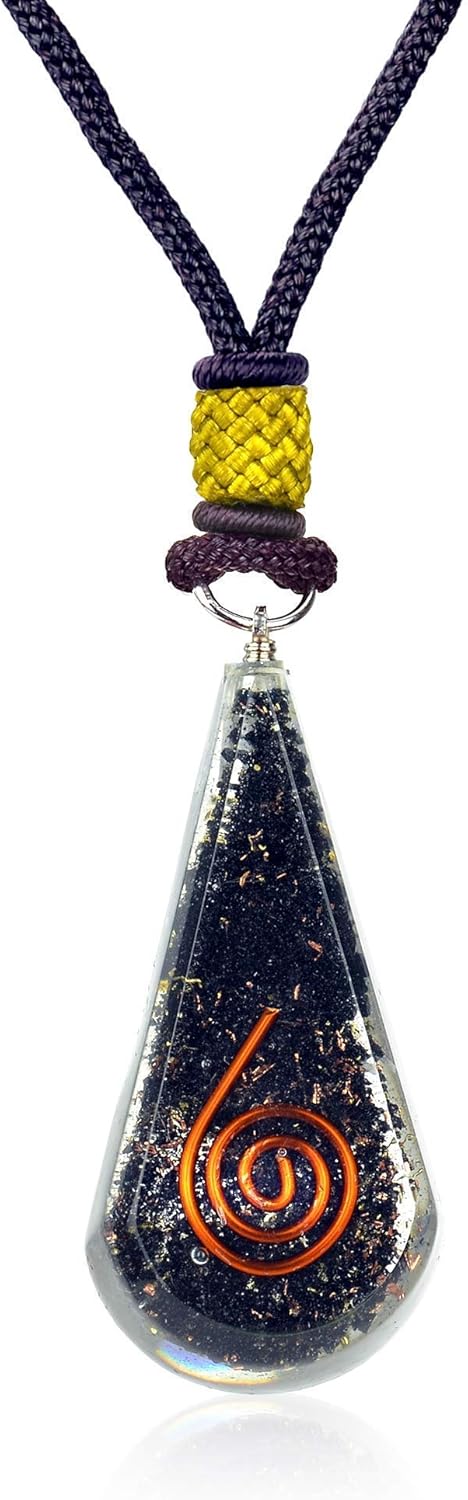 Black Tourmaline Orgone Crystal Pendant for Positivity