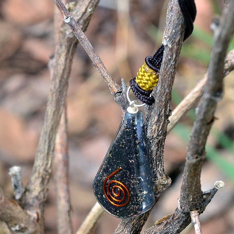 Black Tourmaline Orgone Crystal Pendant for Positivity