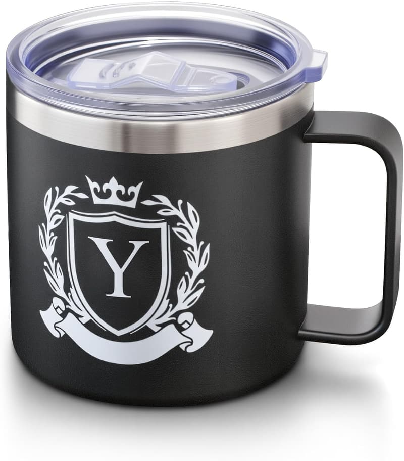 Christmas Gift: Personalized 14 oz Insulated Coffee Mug for Men