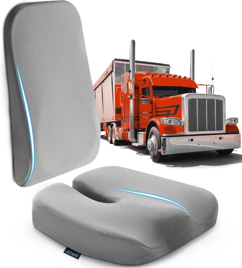 Truck Driver Seat Cushion & Back Support Set for Pain Relief