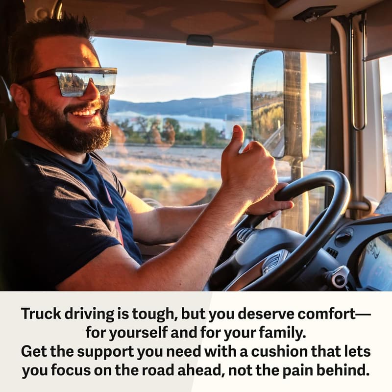 Truck Driver Seat Cushion & Back Support Set for Pain Relief
