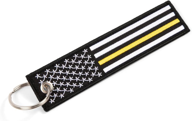 Emergency Dispatcher Keychain Tag - Thin Gold Line 2-Pack