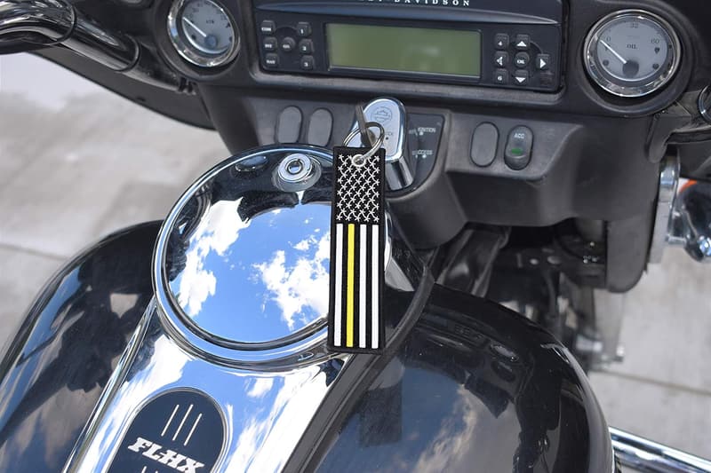 Emergency Dispatcher Keychain Tag - Thin Gold Line 2-Pack