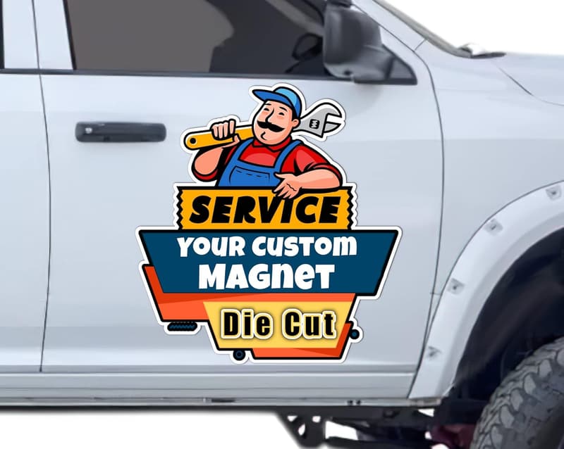 Custom Die Cut Car Magnet Sign | Personalized Logo for Business