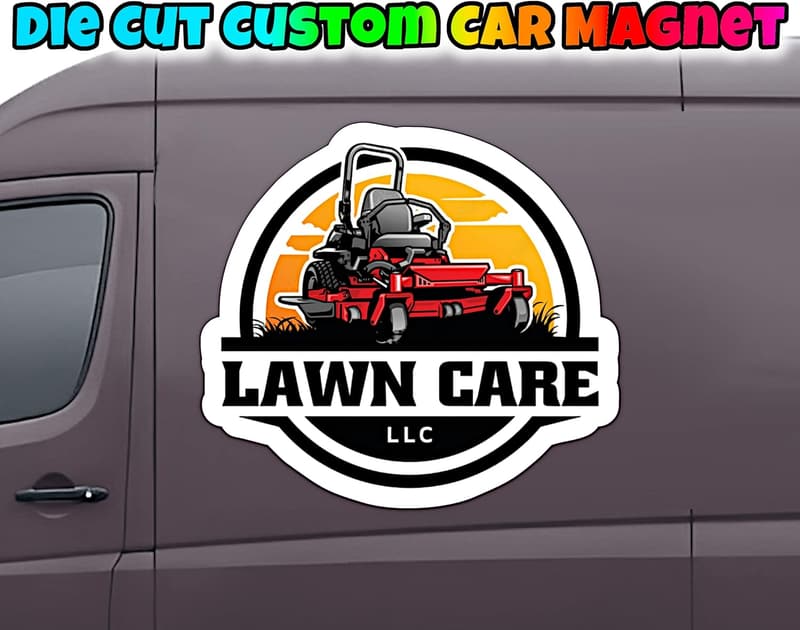 Custom Die Cut Car Magnet Sign | Personalized Logo for Business