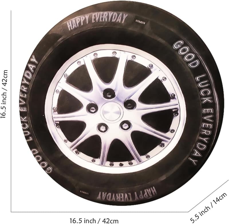 3D Tire Plush Pillow for Boys' Race Car Room Decor