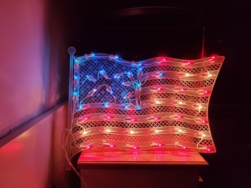 Lighted Patriotic Window Decoration - Grand Old Flag