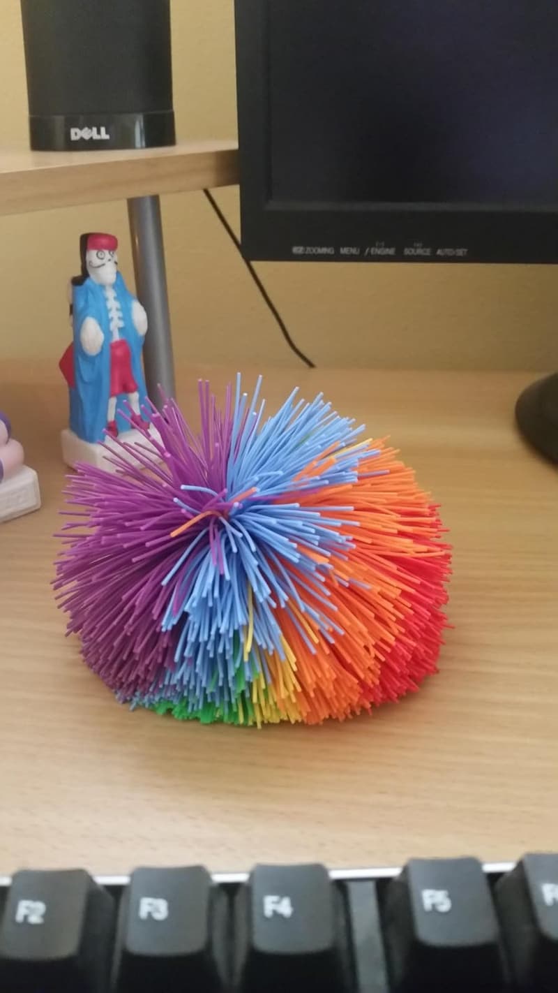 Large Silicone Rainbow Stress Ball - 4.5 Inch Fluffy Bounce