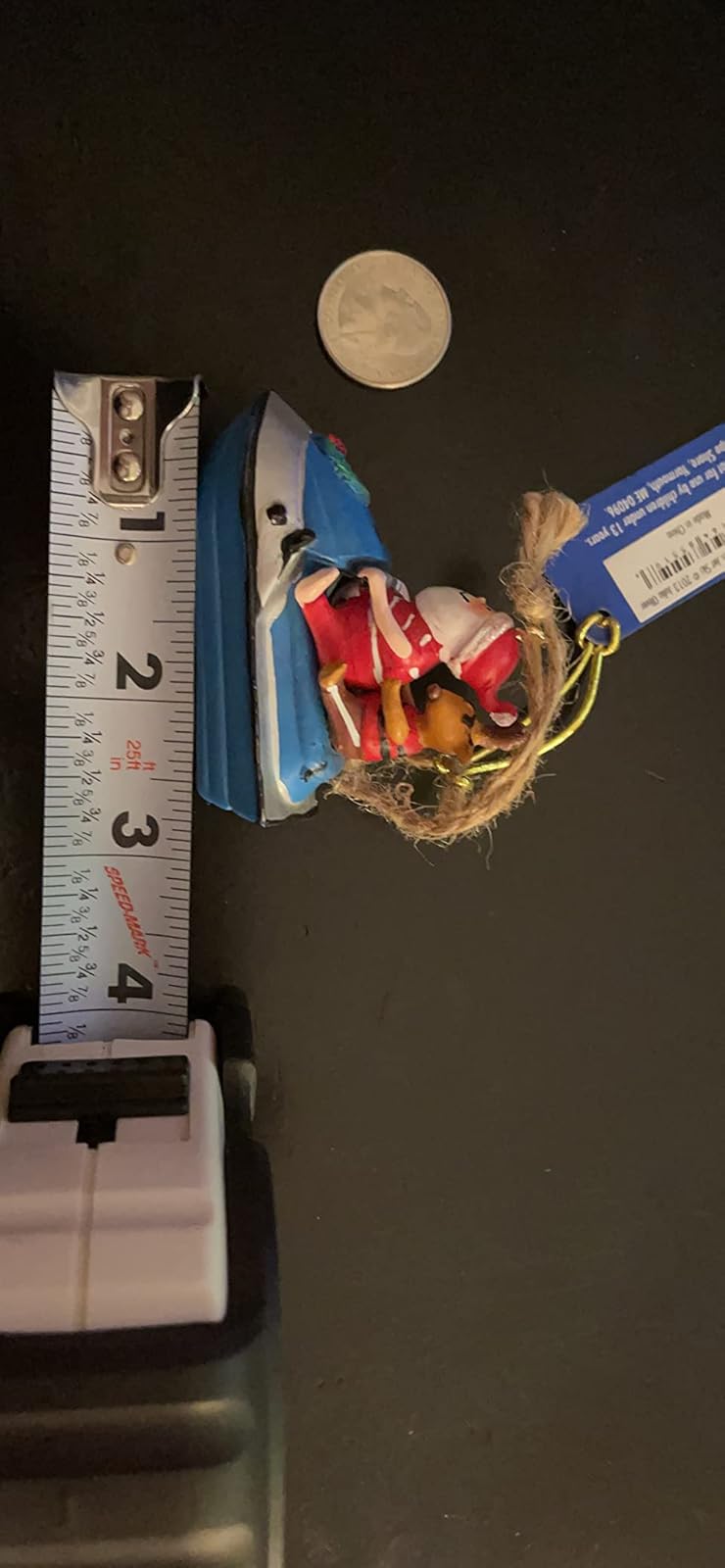 Jolly Santa Jet Ski Ornament with Reindeer