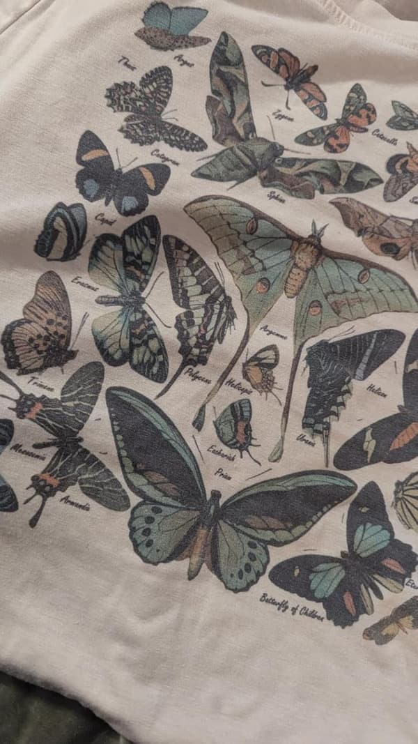 Vintage Butterfly & Moth Graphic Tee for Women