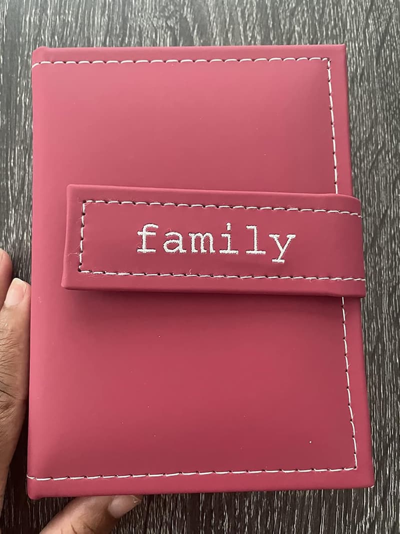 Burgundy Family Photo Album with 36 Pockets