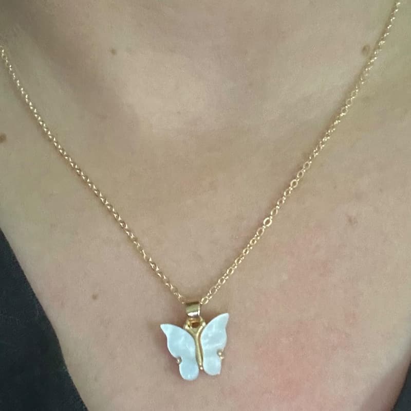 Bohemian Colorful Acrylic Butterfly Necklace for Women