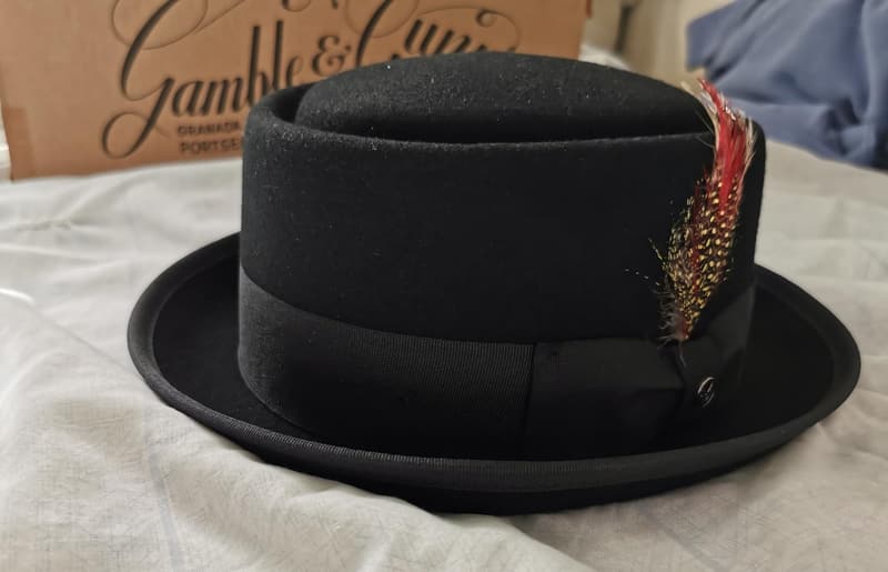 Black Wool Felt Pork Pie Hat