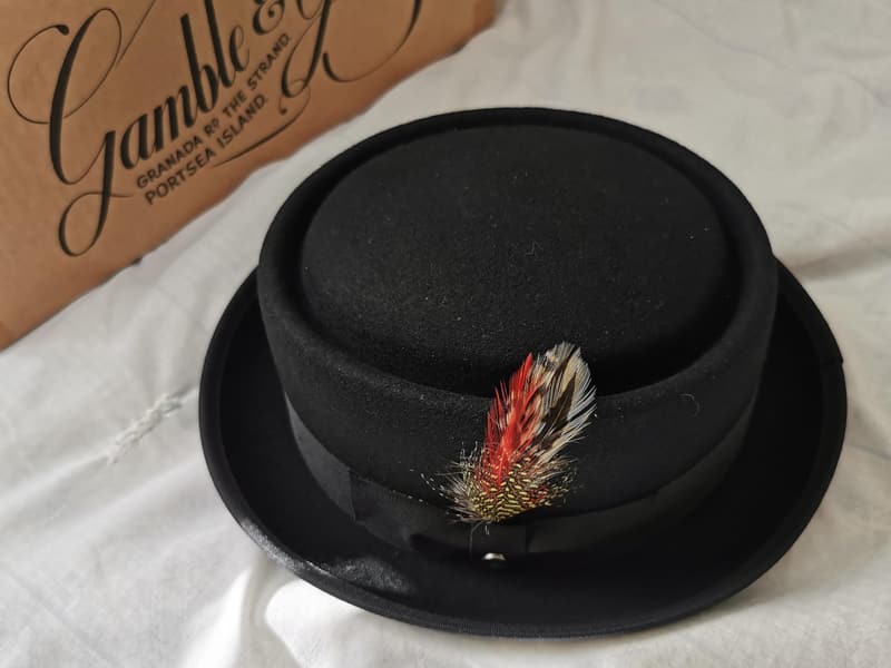 Black Wool Felt Pork Pie Hat