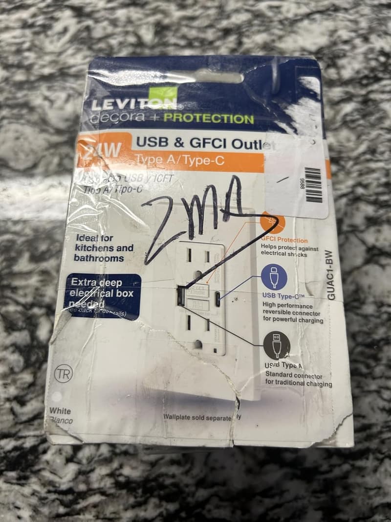Light Almond In-Wall USB Charger with 15A Outlet